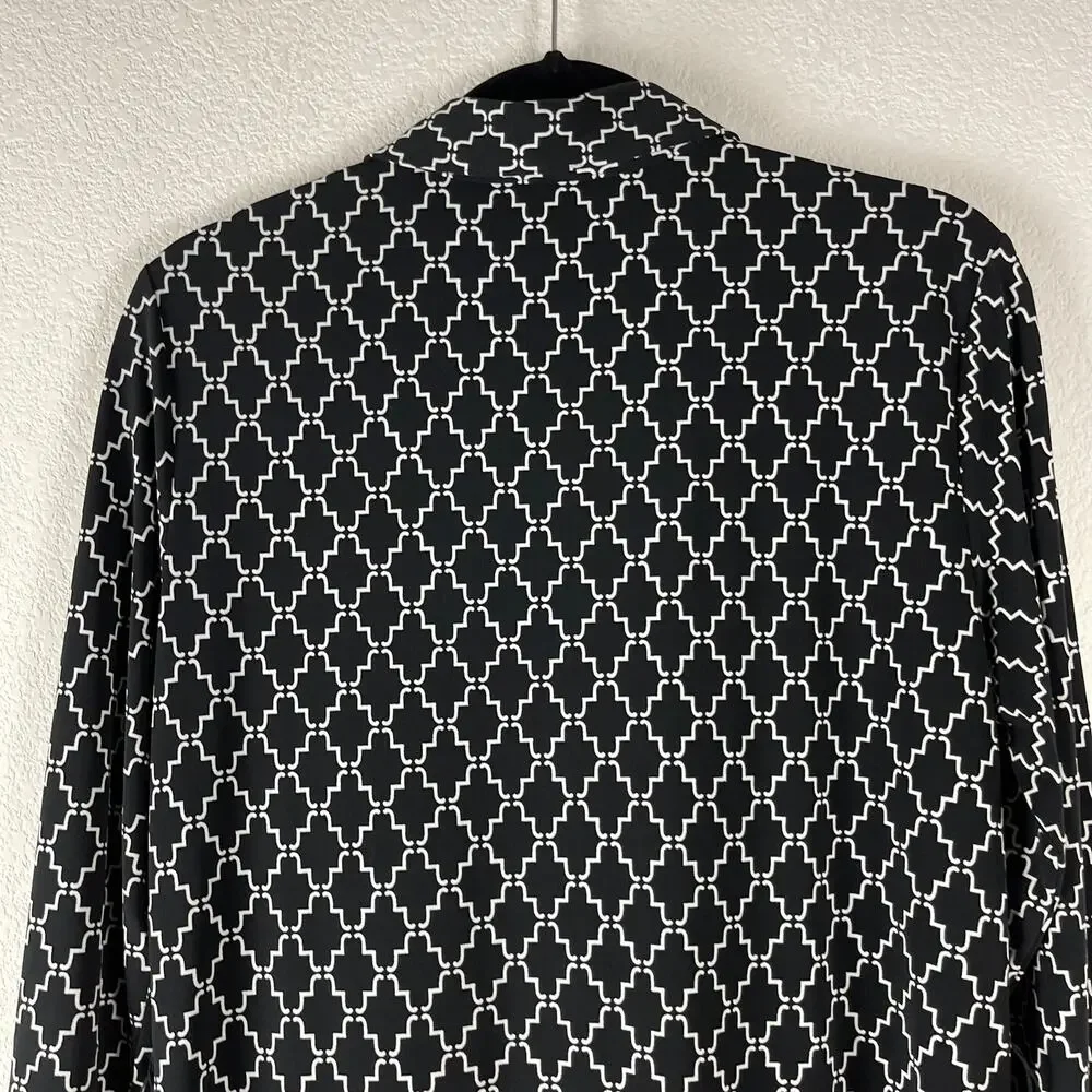 Brooks Brothers 346 Geometric Dress Womens Medium‎ Sheath Allover Print Classic